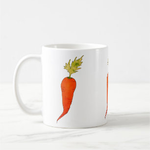 Caneca De Café Cenoura Alegre em Aquarela