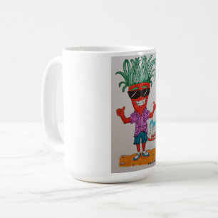 Caneca De Café Cenoura de Desenho Animado Legal com Óculos de Sol