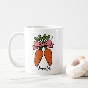 Caneca De Café Cenouras bonitas com um nome personalizado cor-de-