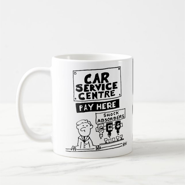 Caneca De Café Centro de Serviço de Carros Mecânicos Amortecedor  (Esquerda)