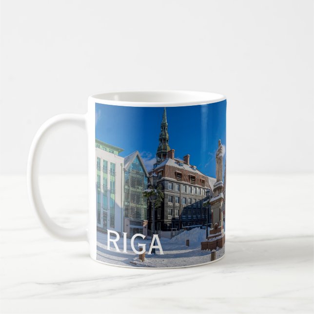 Caneca De Café Centro histórico de cidades em Riga, Letónia (Esquerda)