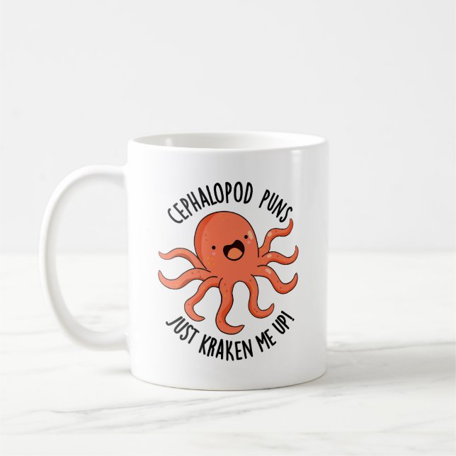 Caneca De Café Cephalopope Puns Me Arrastou Um Engraçado De Anima (Esquerda)