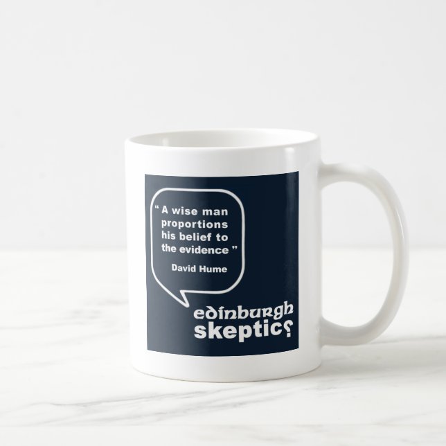 Caneca De Café Cépticos de Edimburgo - citações de Hume (Direita)