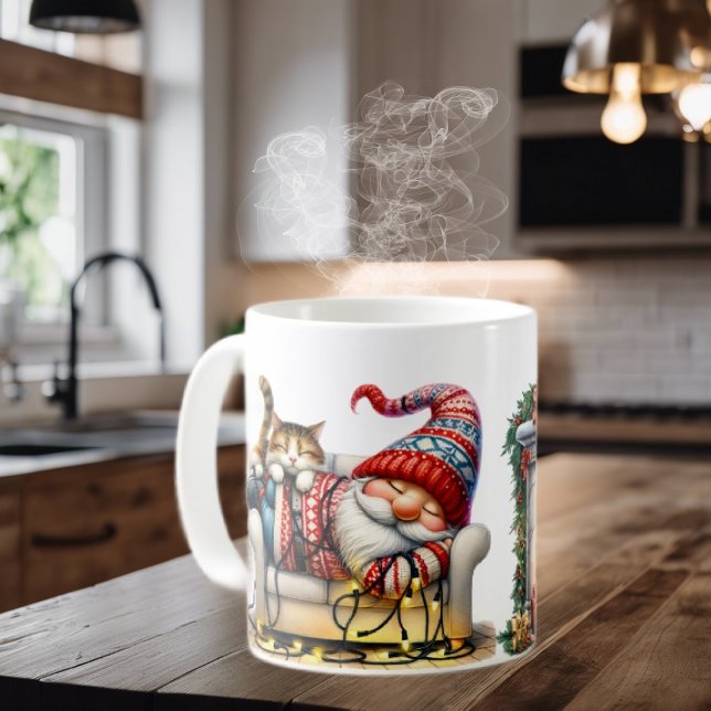 Caneca De Café Ceramic Coffee Mug Sleeping Santa Gnome (Criador carregado)