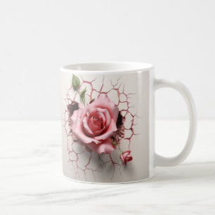 Caneca De Café Ceramic Flower Mug Rose