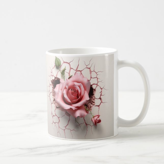 Caneca De Café Ceramic Flower Mug Rose (Direita)