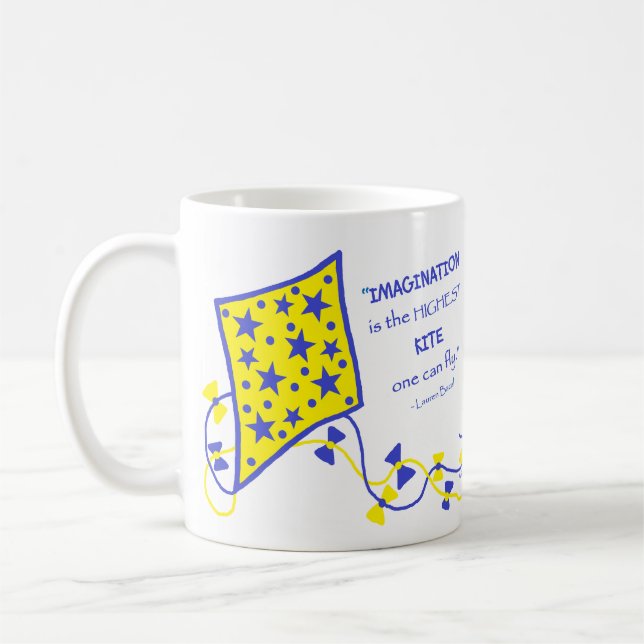 Caneca De Café Ceramic Mug - Whimsical Kite with saying (Esquerda)