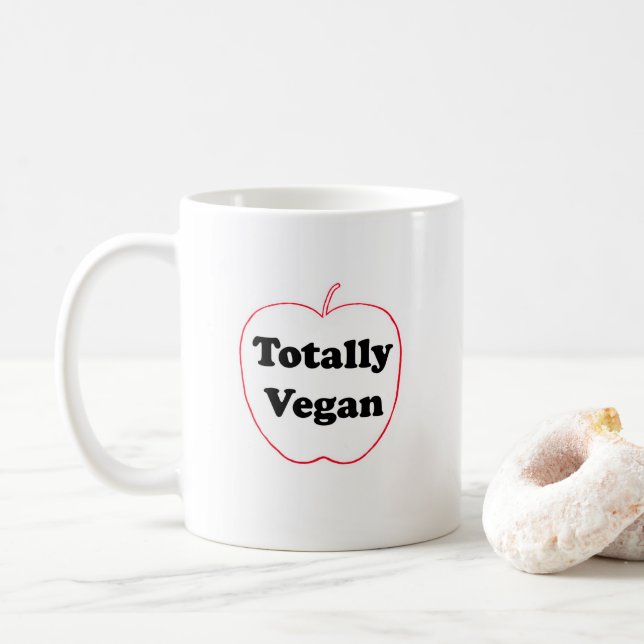 Caneca De Café Ceramic mug with "Totally Vegan" motif (Com Donut)
