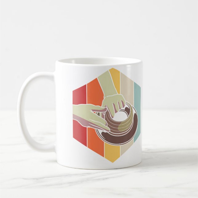 Caneca De Café Ceramic Teacher Retro Pottery (Esquerda)