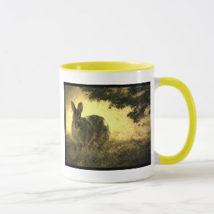 Caneca de café cerâmica dos coelhos selvagens