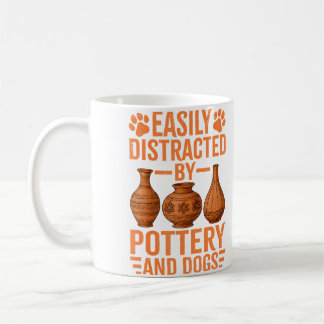 Caneca De Café Cerâmica - Facilmente Distraído Por Cerâmica E Cãe