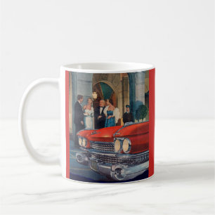 Caneca De Café cerca da grade do cadillac de 1960 vermelhos