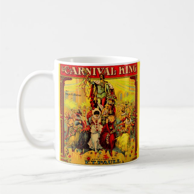Caneca De Café cerca de 1915 partituras O Rei do Carnaval (Esquerda)