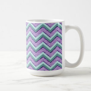 Caneca De Café Cerceta e ziguezague Amethyst