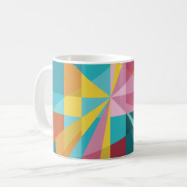 Caneca De Café Cerceta moderna, rosa, Design_Abstract geométrico