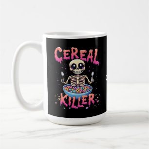 Caneca De Café Cereal Killer Breakfast Cereal Engraçado Skeleton