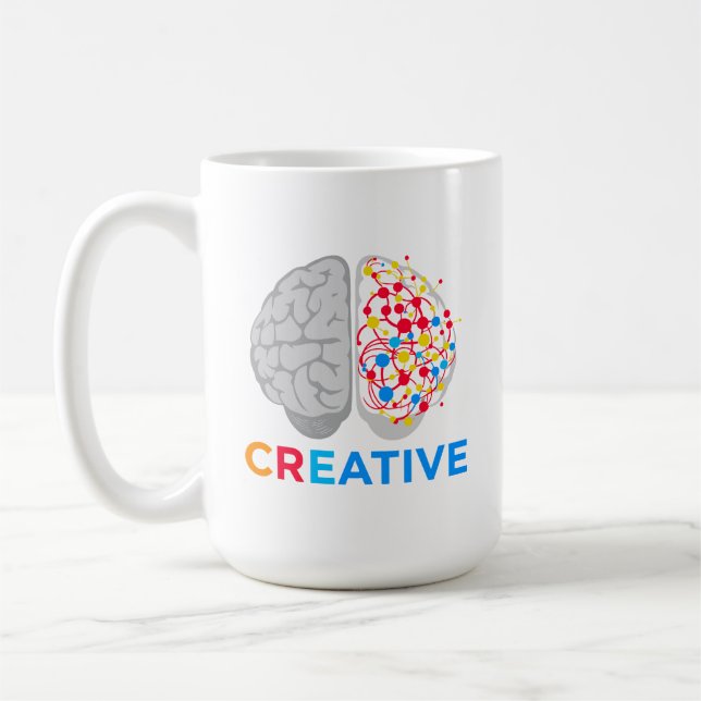 Caneca De Café Cérebro Criativo Hemisfério Esquerdo Direito (Esquerda)