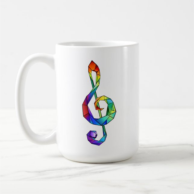 Caneca De Café Cérebro de chave musical arco-íris (Esquerda)