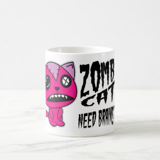 Caneca De Café Cérebros da necessidade dos gatos do zombi