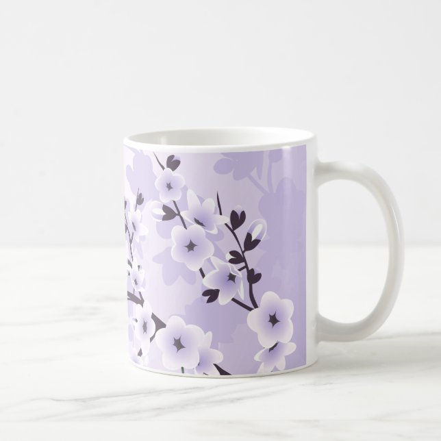 Caneca De Café Cereja Floral Roxo (Direita)
