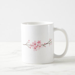 Caneca De Café Cereja rosa floresce flores japonesas