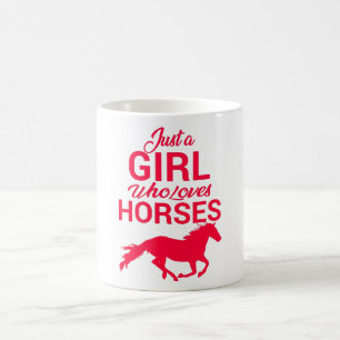 Caneca De Café Cereja Vermelha Só Uma Garota Que Ama Cavalos  