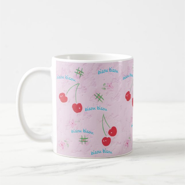 Caneca De Café Cerejas beijo beijo (Esquerda)
