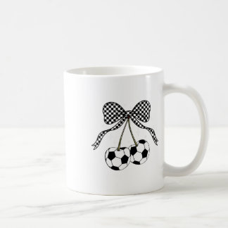 Caneca De Café Cerejas de Futebol Laço Coquete Cereja de Futebol 