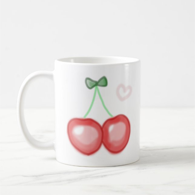 Caneca De Café Cerejas Elegantes de Michigan Fofas (Esquerda)