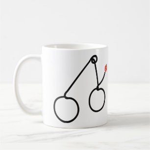 Caneca De Café Cerejas Minimalistas Arte de Uma Linha com Folha V