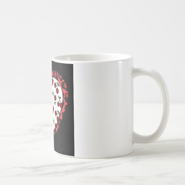 Caneca De Café Cerejas RAB Leopard Print Heart Rockabilly (Direita)