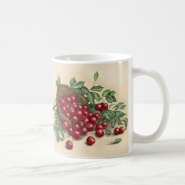 Caneca De Café Cerejas Vermelhas Doce (Direita)