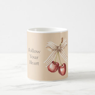 Caneca De Café Cerejas Vermelhas em Creme em Tigre