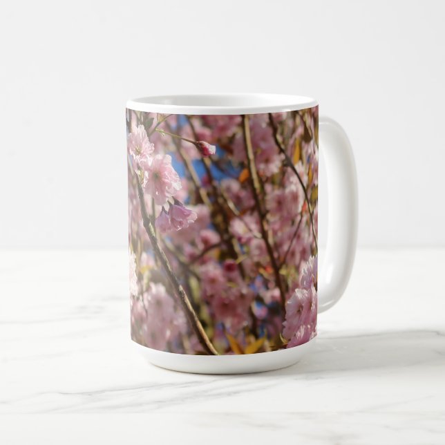 Caneca De Café Cerejeira rosa da primavera (Frente Esquerda)