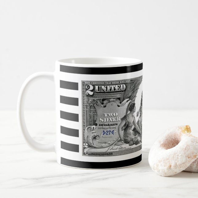Caneca De Café Certificado Silver 1896 ~ Electricity ~ Commerce~ (Com Donut)