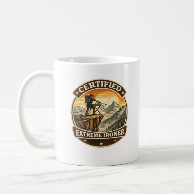 Caneca De Café Certified Extreme Ironer Mountain Adventure Mug (Esquerda)