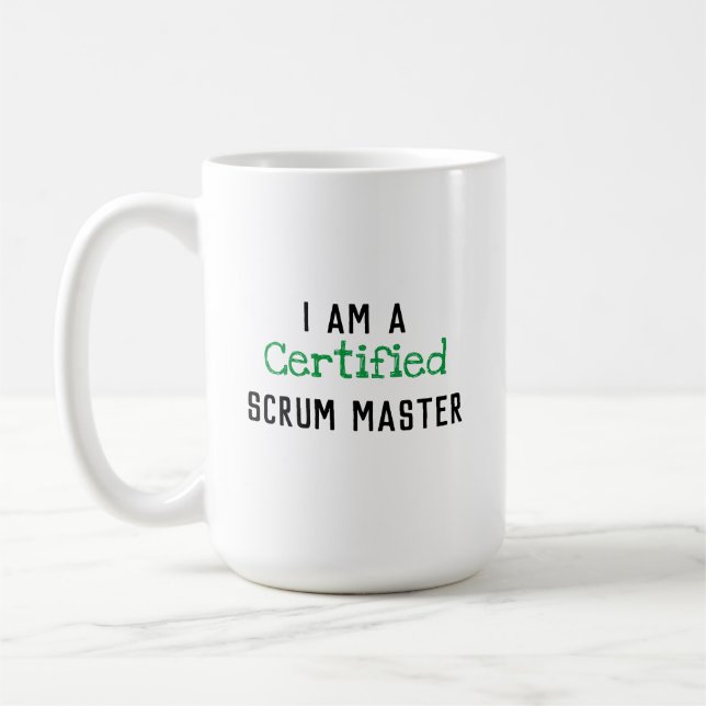 Caneca De Café Certified SCRUM MASTER (Esquerda)