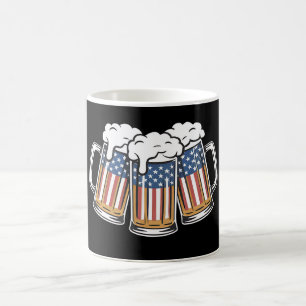 Caneca De Café Cerveja 4 de Julho Bandeira dos EUA Americana Vint