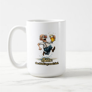 Caneca De Café Cerveja Combustível do Homem Pensante Camiseta de 