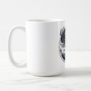 Caneca De Café Cervo Celestial Arte Mística de Lua e Estrelas
