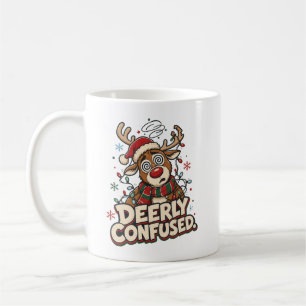 Caneca De Café Cervo Confuso Presente Divertido de Natal