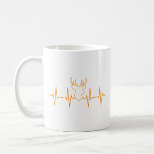 Caneca De Café Cervo Coração Batendo Cervo Engraçado Caça Para Ca