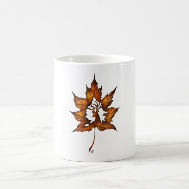 Caneca De Café Cervo em uma folha (Centro)