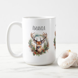 Caneca De Café Cervo Marrom com Galhadas Rústico ao Ar Livre