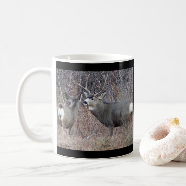 Caneca De Café Cervo-mula D29 Buck e Doe (Com Donut)