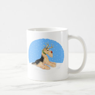 Caneca De Café Cervos de Dale do Natal de Airedale Terrier