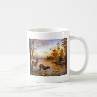 Caneca De Café Cervos no lago