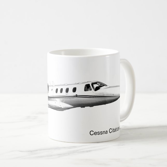 Caneca De Café Cessna CitationJet Airplane Mug (Frente Esquerda)