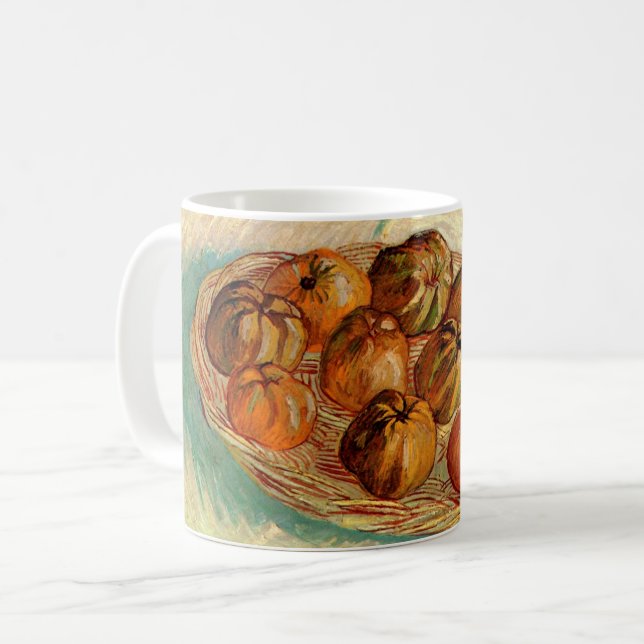 Caneca De Café Cesta de Maçãs a Pissarro por Vincent van Gogh (Frente Esquerda)