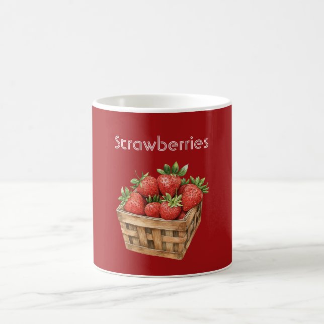 Caneca De Café Cesta de Morangos Vermelhos (Centro)